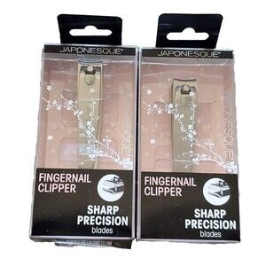 2x Japonesque Fingernail Clippers Set Lot Sharp Precision Curved Blades NEW